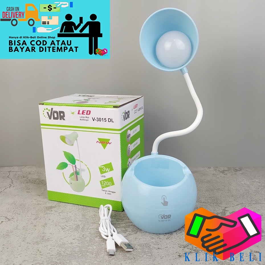 Lampu Meja Belajar Anak Multifungsi VL-3015DL 3W LED VDR Lampu Cas Emergency Rechargeable