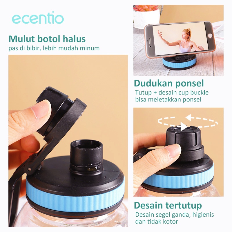 FOODI botol minum 1 liter botol air tempat minum bottle tumbler unik bpa free olahraga-3
