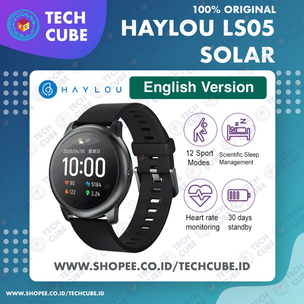 Xiaomi Haylou LS05 Solar TFT Touch Screen Smartwatch IP68