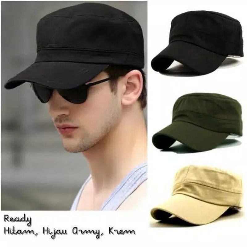 READY TOPI KOMANDO MILITERY POLOS,TOPI HITAM POLOS,TOPI KOREAN,TOPI PRIA WANITA