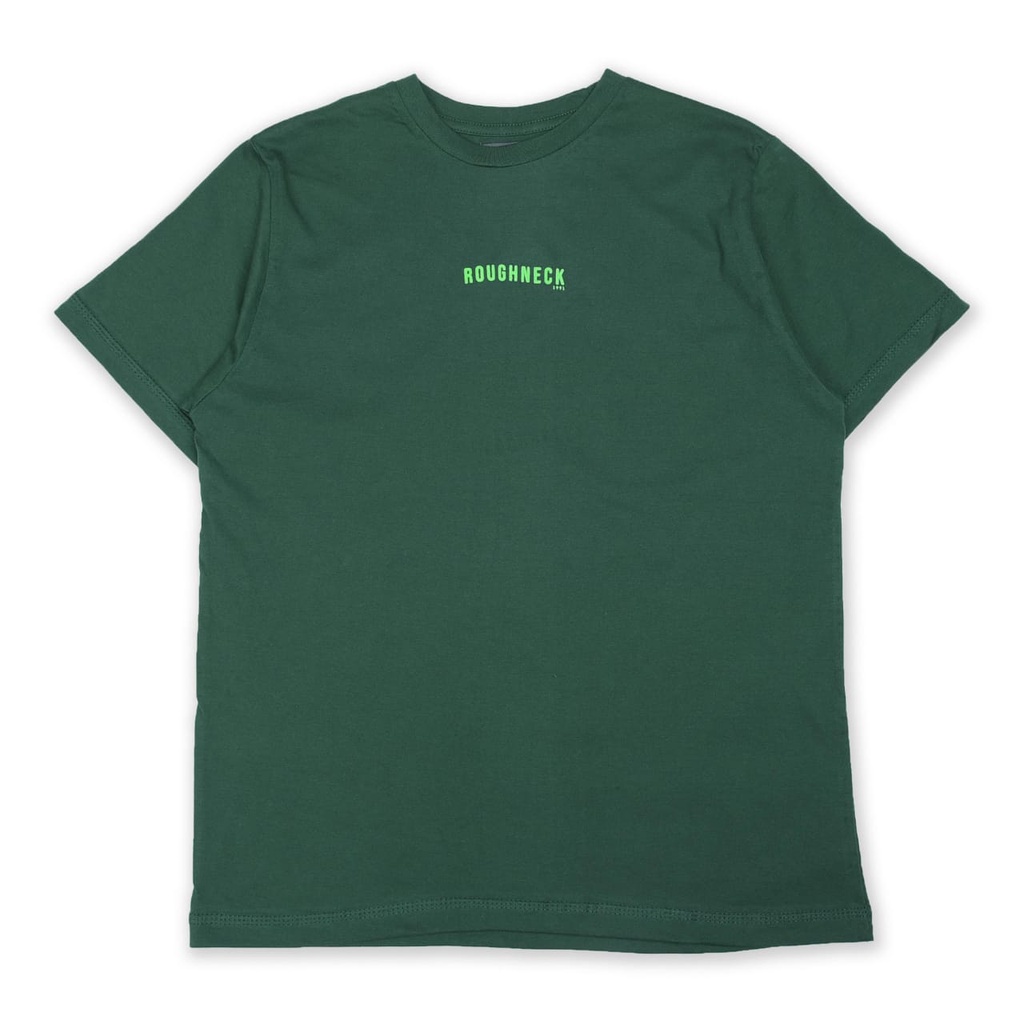 ROUGHNECK T-SHIRT FLOKING HIJAU BOTOL / BAJU KAOS ROUGHNECK 1991