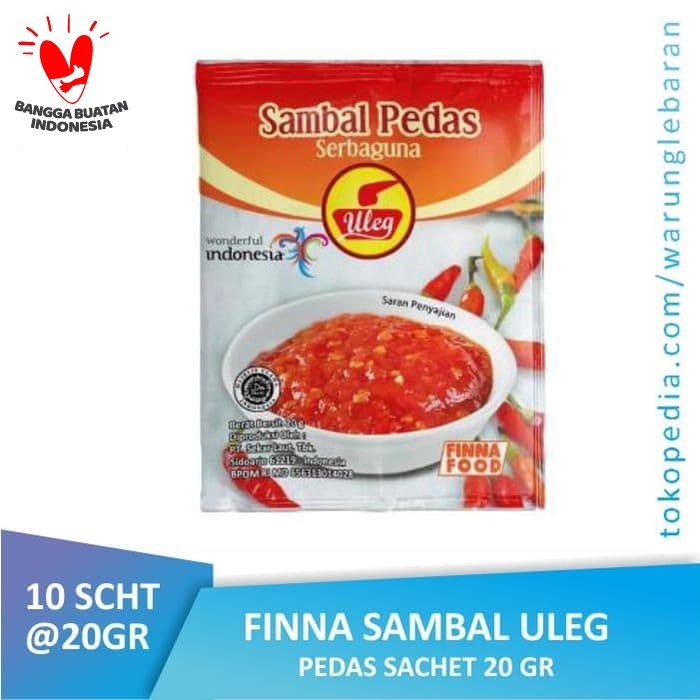 

sambal-aneka- pack finna sambal uleg pedas sachet (10 x 20gr) -aneka-sambal.