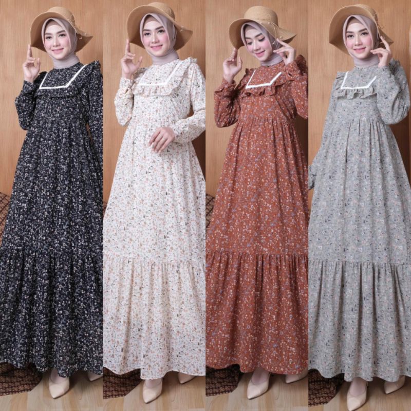 baju gamis wanita dress muslim terbaru baju gamis ceruti motif bunga gamis ceruty pita gamis lata ba