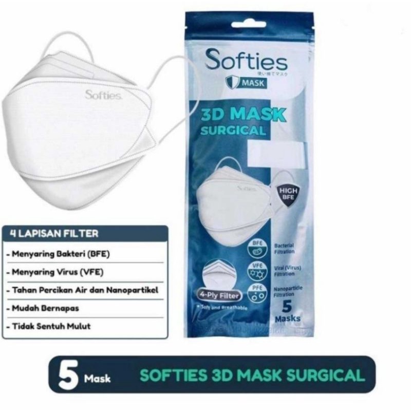 Softies 3D mask surgical isi 5pcs