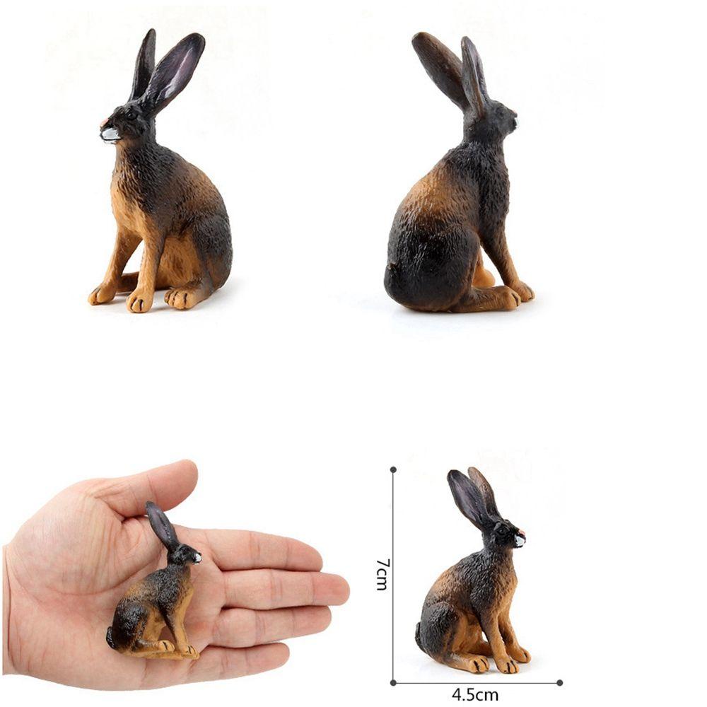 Agustinina Patung Hewan Lucu Pertanian Desktop Ornamen Hadiah Anak Simulasi Kebun Binatang Model Kelinci Rabbit