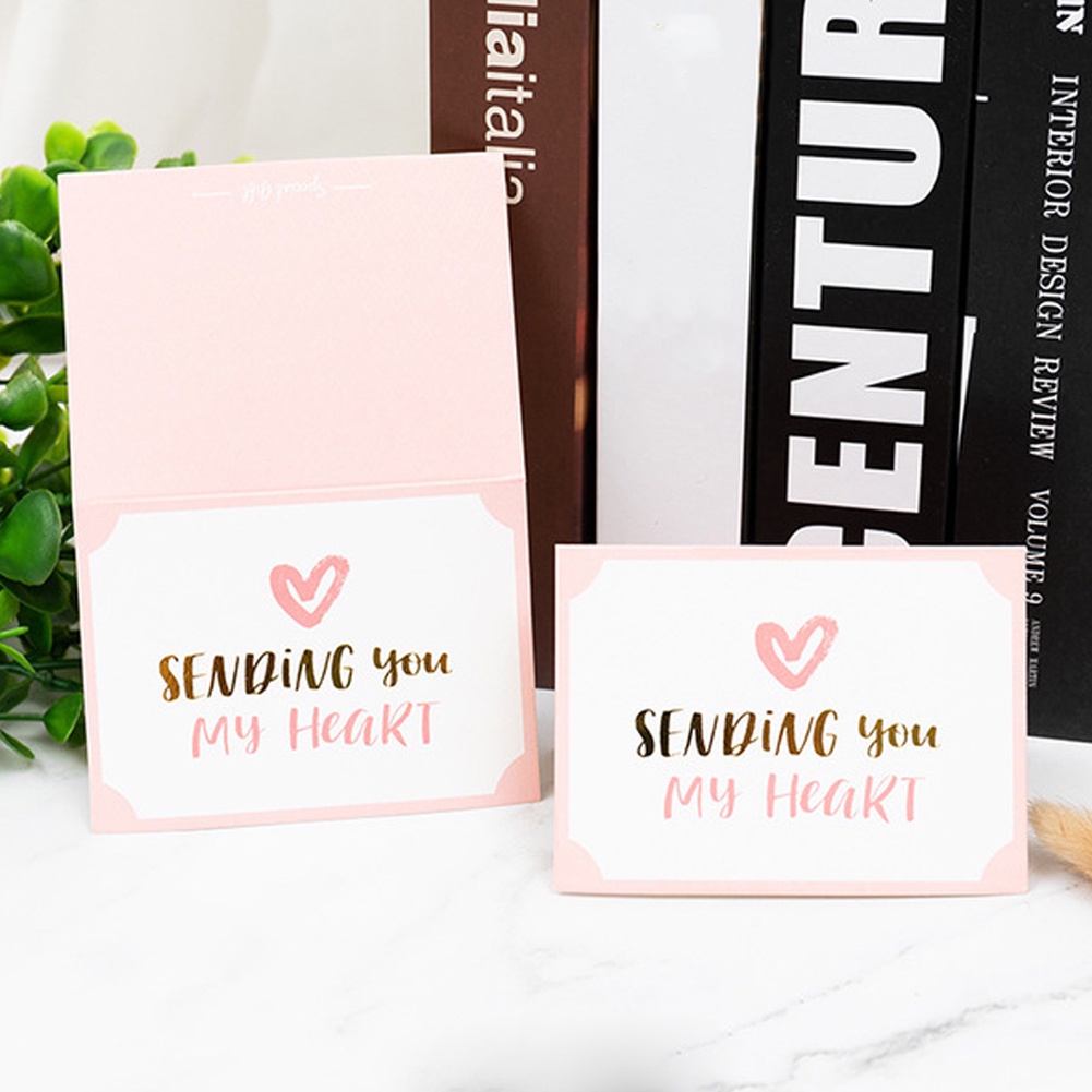 【TK】Ready Stock Bronzing Greeting Cards Happy Birthday Thank You Best Wishes Valentine's Day Folding Cards Message Card Holiday Cards