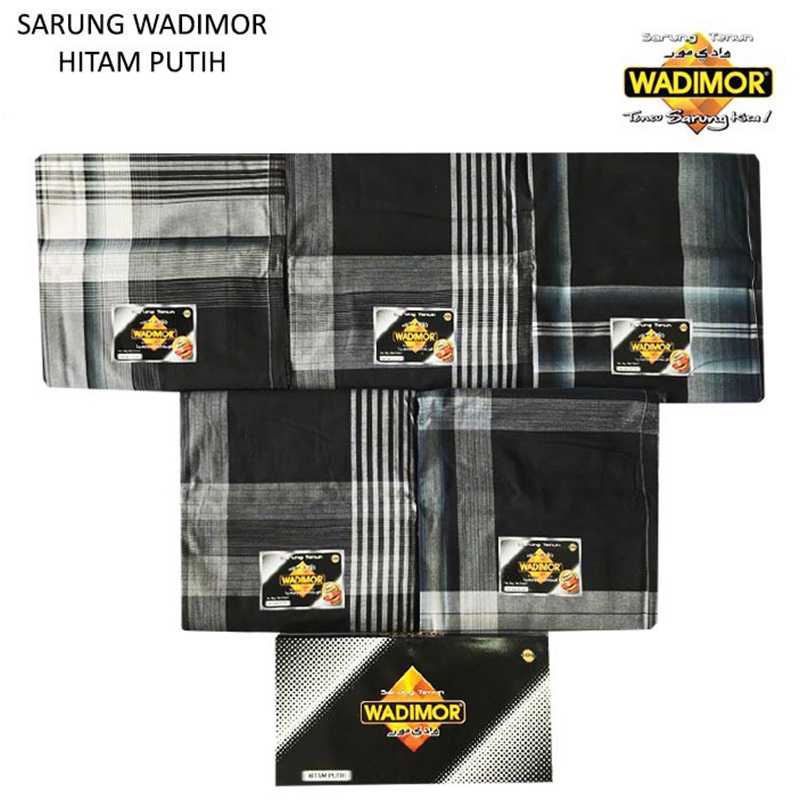 Sarung Wadimor Motif HITAM PUTIH Sarung Tenun Dewasa Satuan/ Grosir