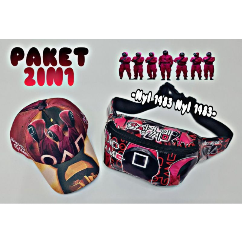 Termurah Paket anak 2 in 1 Waistbag anak laki laki dan topi anak karakter kartun untuk usia 2-9 thn