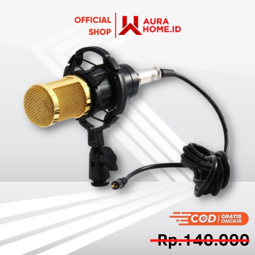 Mikrofon Kondenser Studio dengan Shock Proof Mount Recording Microphone Full Set / Mic Microphone Mi