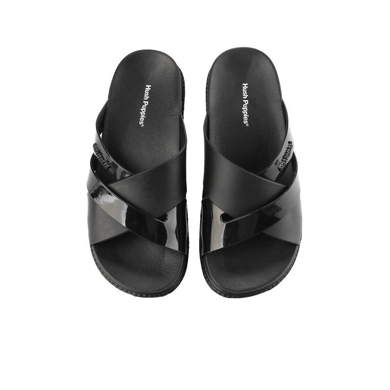 SANDAL SLIDE WANITA HUSH PUPPIES ORIGINAL CASUAL BRANDED BLACK HW26