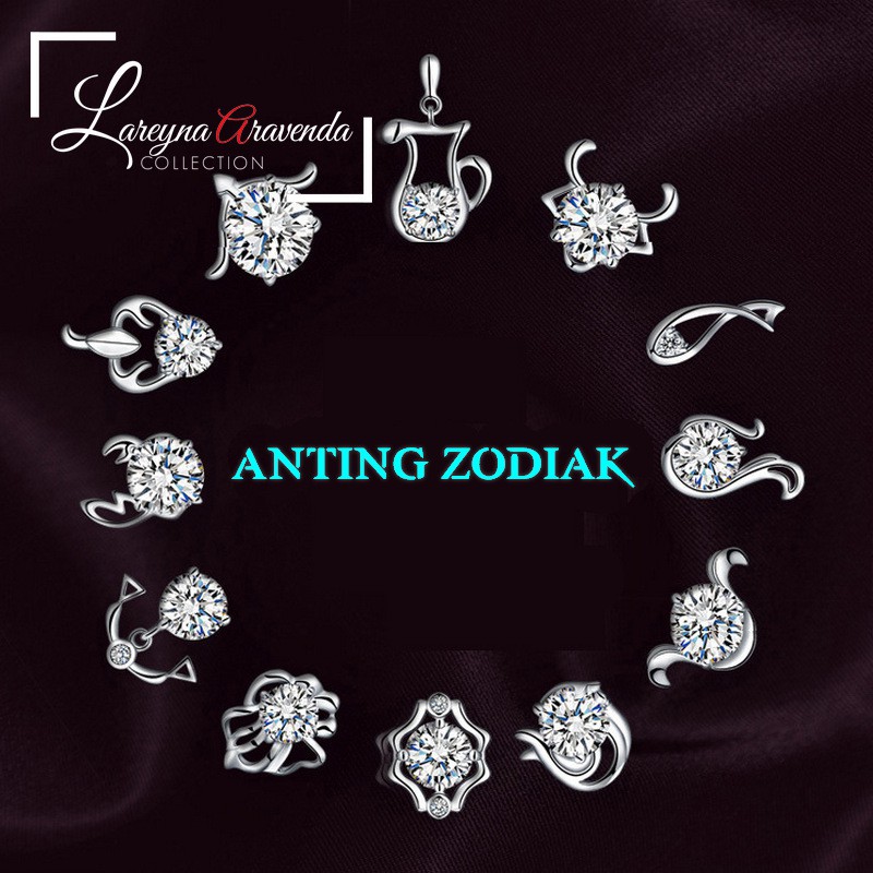 Anting Zodiak Wanita Titanium Model Kristal Crystal Besar ATZDK