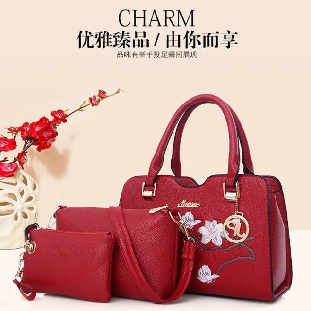 ARORA AR242 AR9672 TAS IMPORT BATAM - TAS KEKINIAN TAS CANTIK BAG DOCTOR HAND BAG 3 IN 1 KAHIYANG