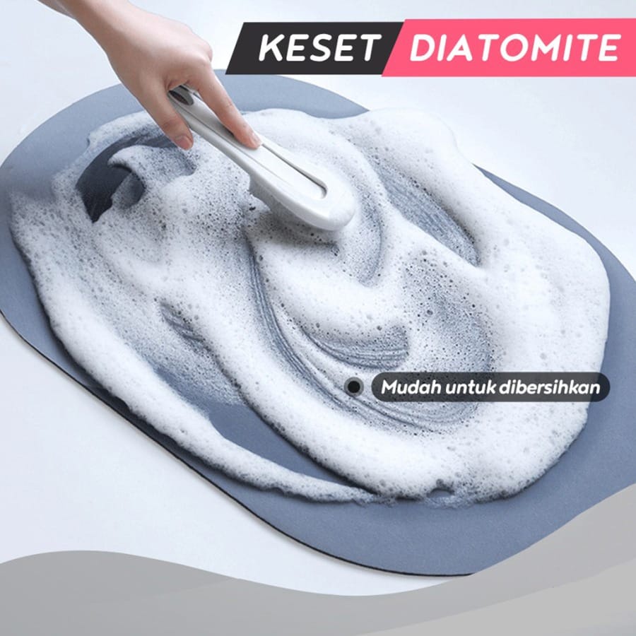 ❤️ SUHU ❤️ KESET KAKI KAMAR MANDI DIATOMITE ANTI SELIP NYERAP AIR CEPAT KERING MOTIF OVAL PERSEGI