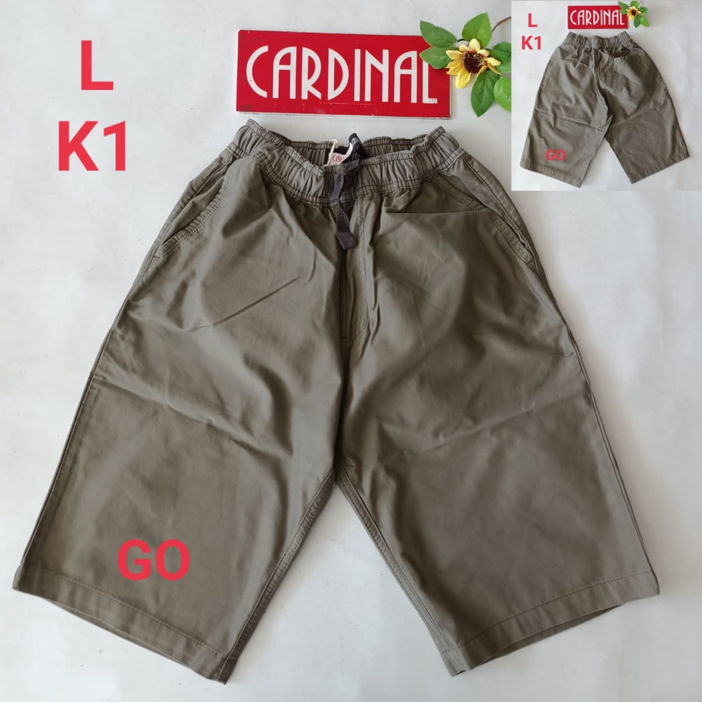 gof M-L CARDINAL CELANA PENDEK KARET KOLOR Katun Casual Soft Jeans Murah Bagus Santai Original