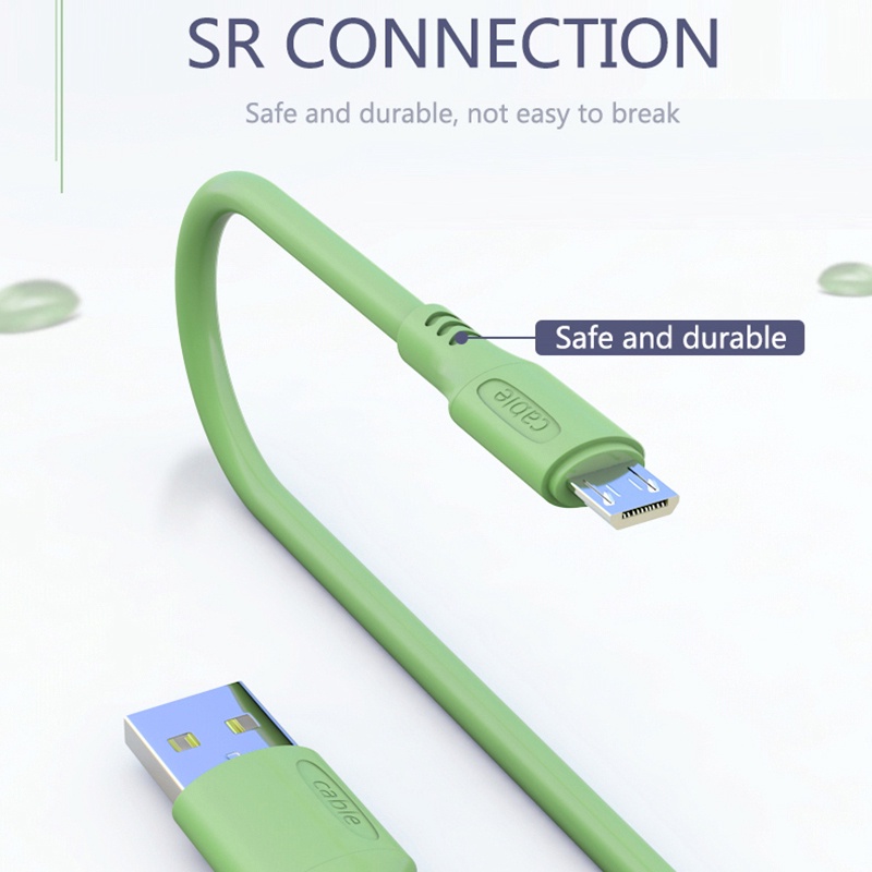 Kabel Data / Charger Micro USB / Tipe C 3A Fast Charging Bahan Silikon Untuk iPhone / Android