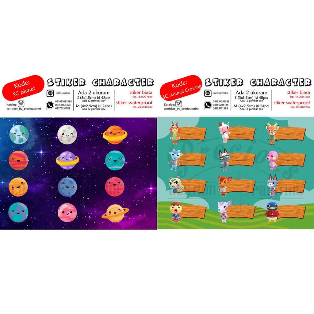 

STIKER NAMA SC ANIMAL CROSSING , PLANET
