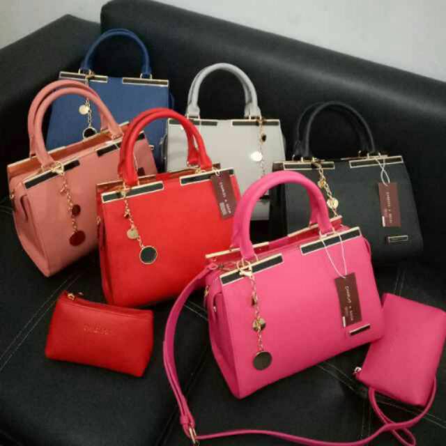 Terbaru Tas Brand Wanita CK Charles Keith Behel 3 Jours Set Dompet Mini Taiga
