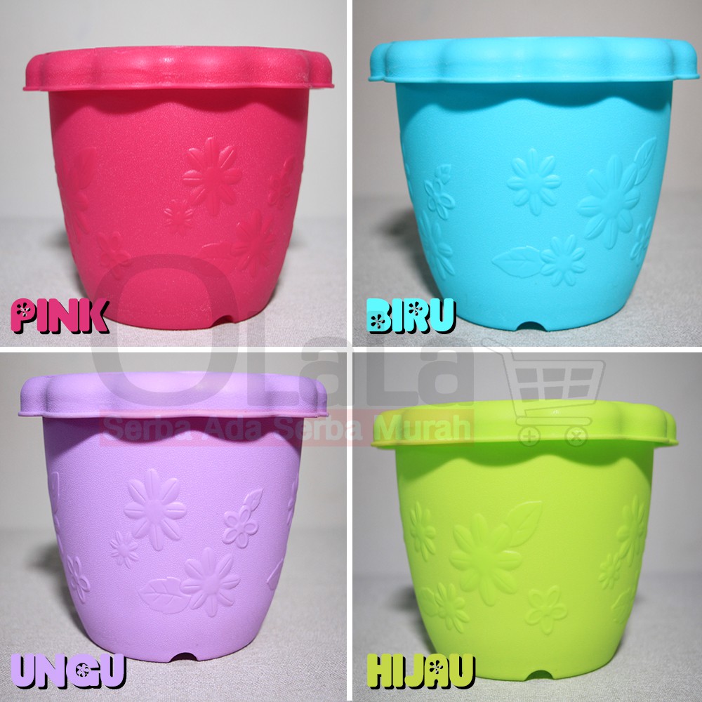Pot Bunga Mini Bahan Plastik Warna-Warni Untuk Dekorasi Rumah / Kantor/Premium