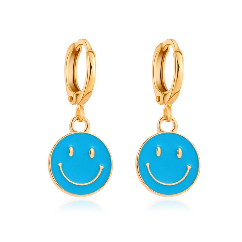 Anting Desain Smiley Bahan Metal Untuk Wanita