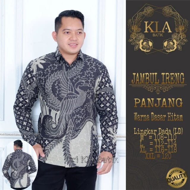 baju batik burung hitam pria lengan panjang modern S M L XL XXL BAJU PREMIUM BSO OFFICIAL