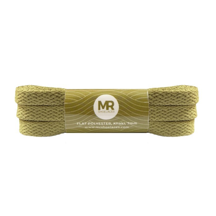 Original MR Shoelaces FP57 Khaki Tali Sepatu Pipih Flat 7mm 90cm 100cm 120cm 130cm 140cm 150cm 180cm 200cm Polyester Shoelaces Premium