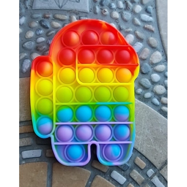 (FREE KELERENG) POP IT RAINBOW MURAH POP IT RAINBOW-Among us (JUMBO)