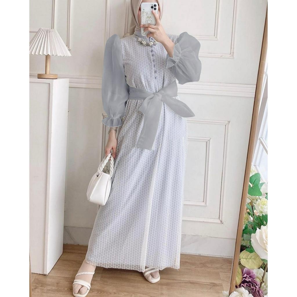 O2 Fashion / Maxi zenya / maxi brukat model terbaru dress muslim mewah