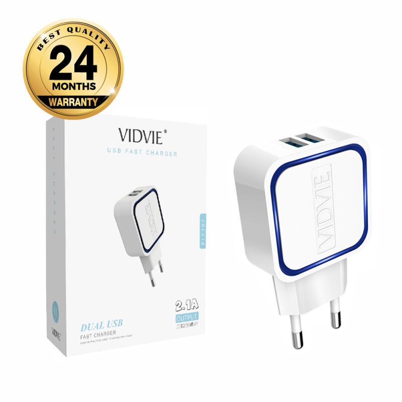 Wall Charger Vidvie 2 USB Port PLE202 V8 Micro usb - travel charger vidvie fast charging ple 202