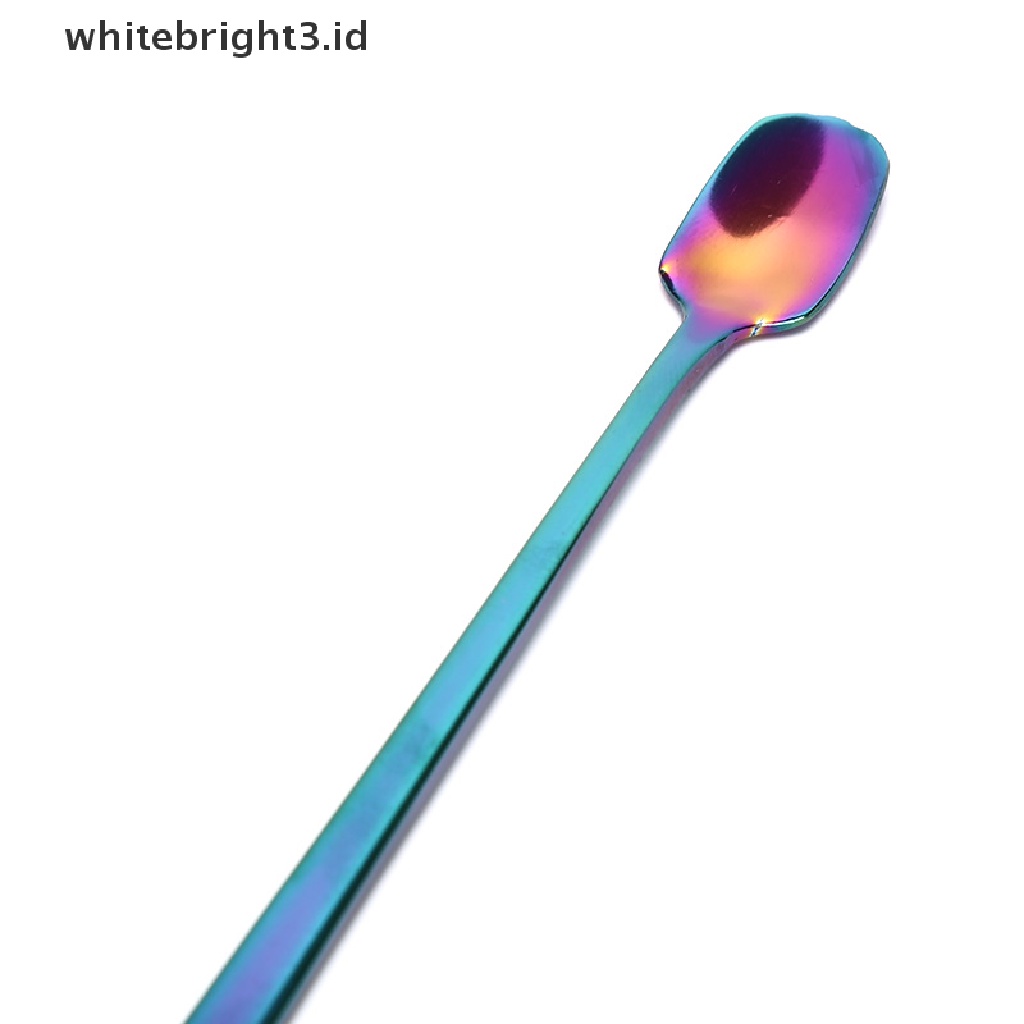 (whitebright3.id) 1pc Sendok Kopi Gagang Panjang Bahan Stainless Steel