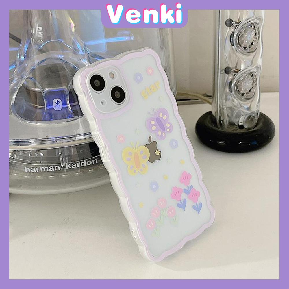 iPhone Case Silicone Soft Case Clear Case Wave Non-Slip Shockproof Camera Full Coverage Protection Butterfly Flower For iPhone 13 Pro Max iPhone 12 Pro Max iPhone 11 iPhone 7 Plus