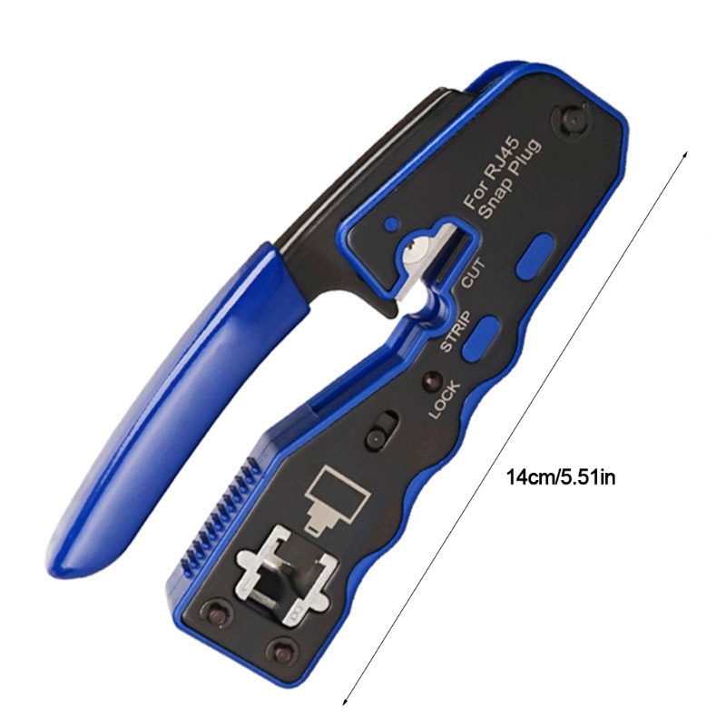 Btsg RJ45 Crimp Tool Pass Melalui Strip Dan Crimps Crimping Presisi Tahan Lama