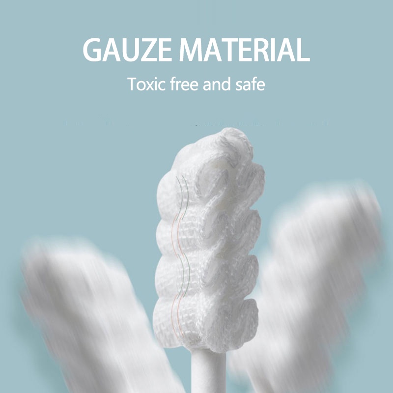 olla Pembersih Mulut Bayi/Pembersih Mulut Bayi/Pembersih Oral Penyeka Kapas Sikat Gigi Sikat Lidah Bayi untuk Bayi 0-3 Tahun