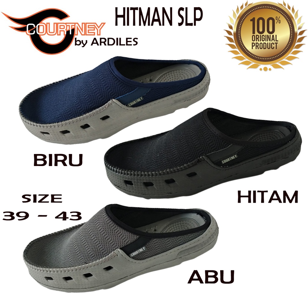COURTNEY- SEPATU PRIA SEPATU CASUAL SELOP COWOK COURTNEY HITMAN SELOP ORIGINAL PRODUCT. BISA COD