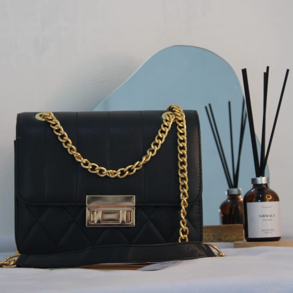 TSK - Tas Selempang Wanita DK | Tas Cewek Fashion Slingbag - Tas Rantai Embos KOREA RANTAI MURAH
