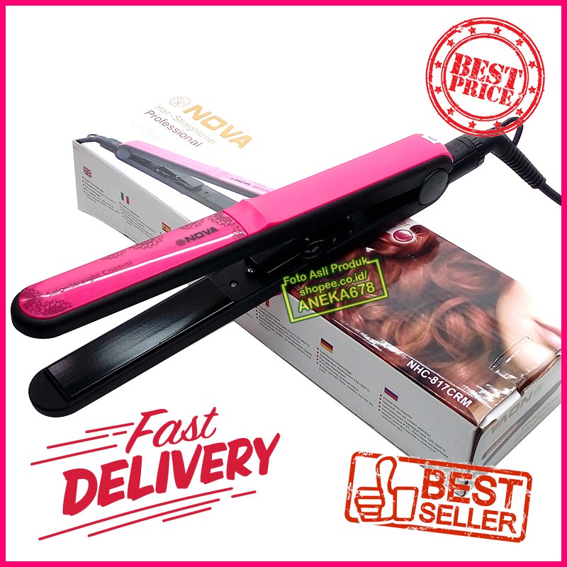 NOVA NHC 817 CRM ALAT CATOK RAMBUT CATOKAN LURUS CURLY HAIR IRON KERAMIK PENGERITING RAMBUT