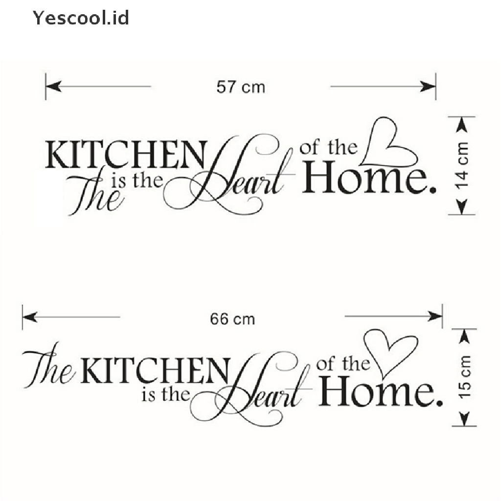 Stiker Dinding Decal Desain Quote Kitchen Is the Heart of Home Dapat Dicopot