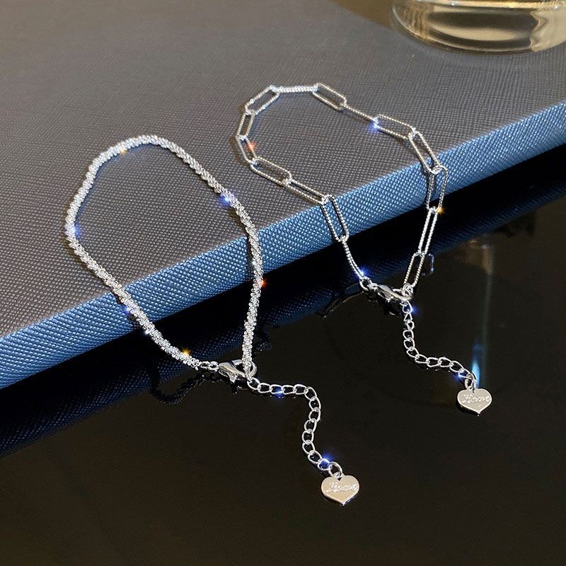 Dalikan dessytock zahrorean fashion style glitter perak berpigmen lingkaran gelang perempuan ins niche desain