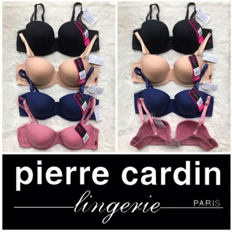 one set bra & panty Pierre Cardin navy dan brown untuk Deli