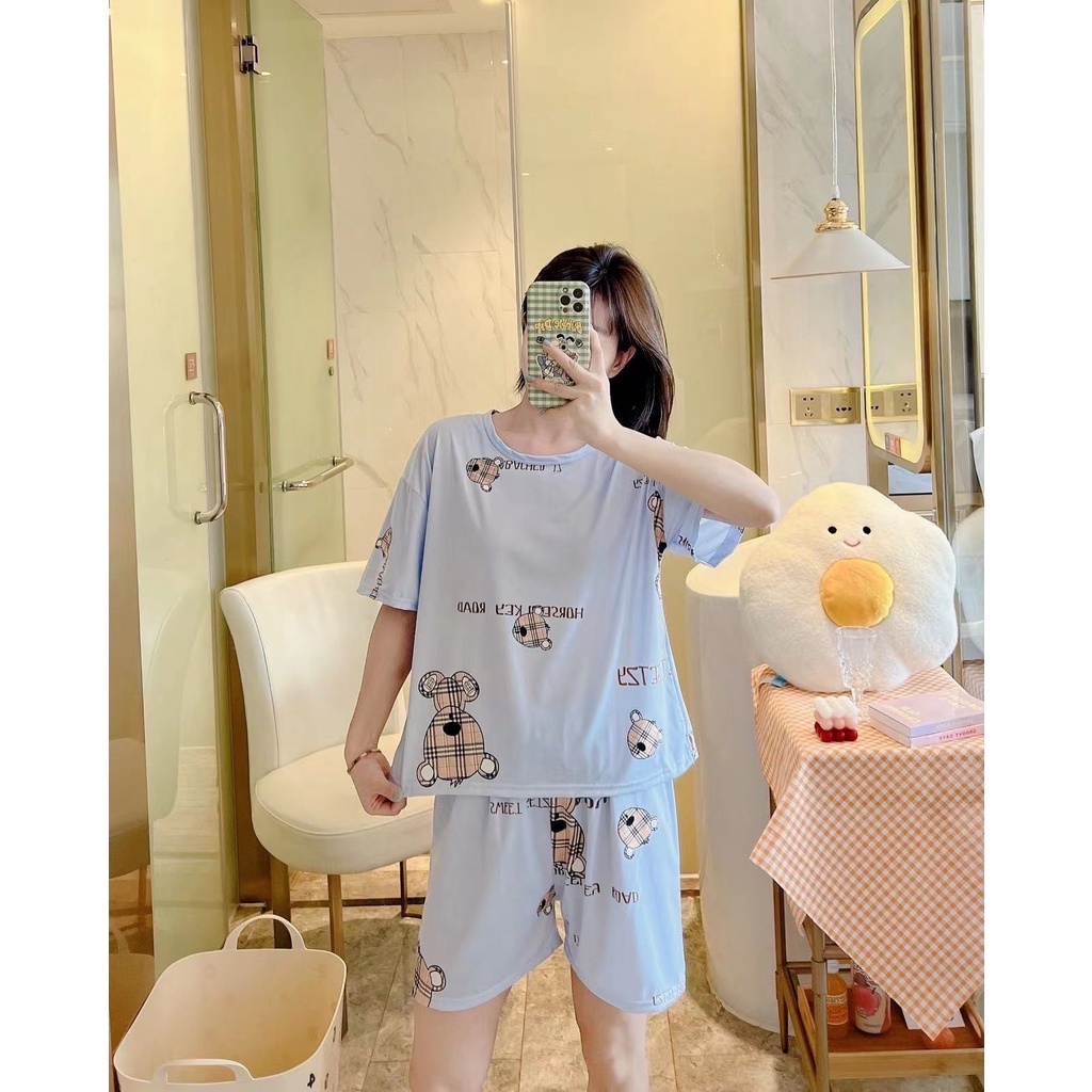 PIYAMA BAJU TIDUR WANITA CP PP IMPORT SANTAI BAHAN KAOS SPANDEKS-HC 44