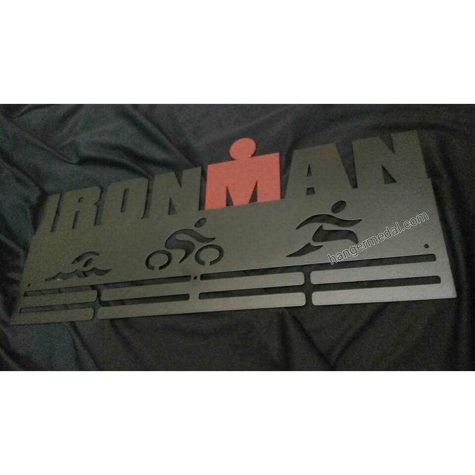 MEDAL HANGER - GANTUNGAN MEDALI - IRONMAN with Red M-DOT TRI