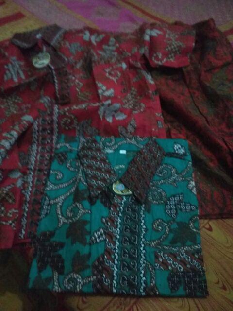 Kemeja Batik Pria Modern Kualitas Original Motif Naga Merah Sragam M L Xl