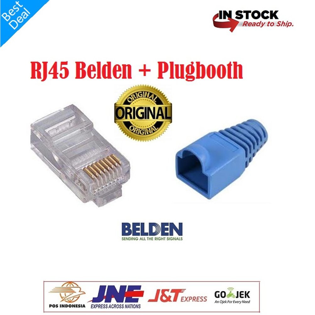 Konektor Rj45 Belden Cat5 Original Dan Plugbooth Satuan - Eceran