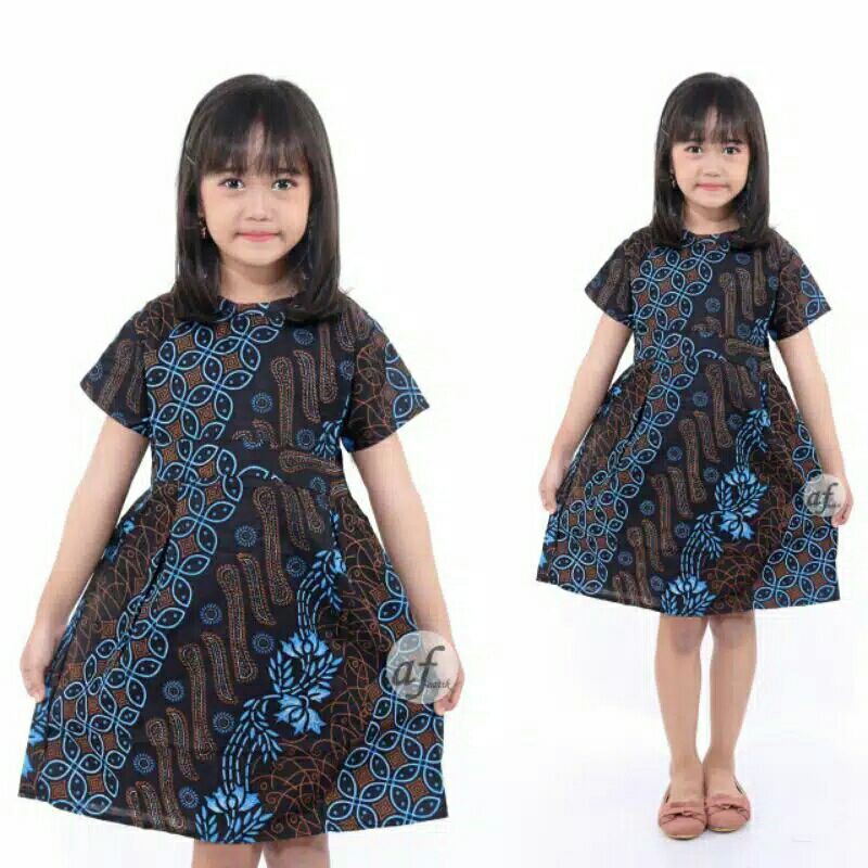 Dress batik Anak 2 sampai 10 Tahun - Baju batik Anak Perempuan Harga Grosir - (COD) bisa ecer