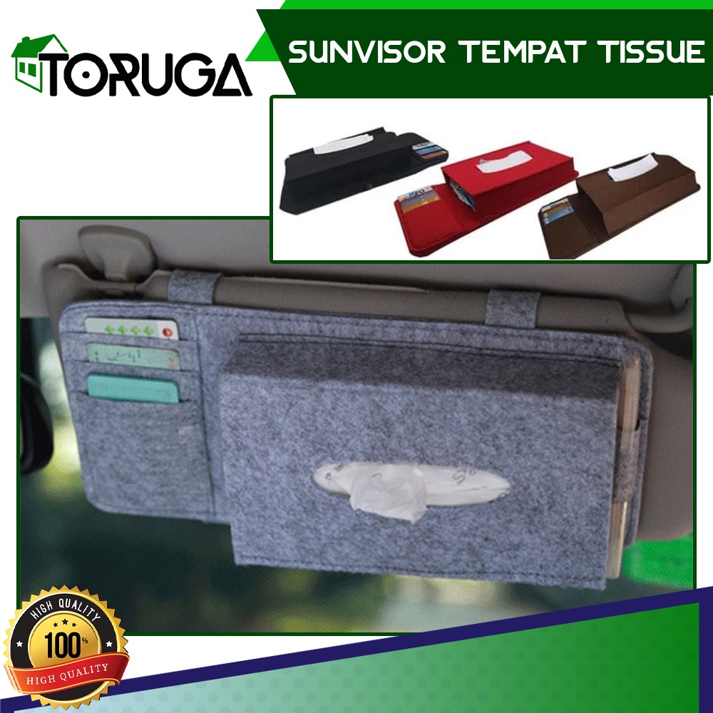 Sunvisor Tempat Tisu Tissue Mobil ada resleting Interior Headrest