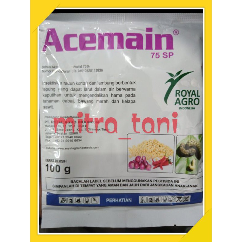 Jual insektisida kontak sistemik asefat ACEMAIN 75WP 100gram dari ROYAL ...