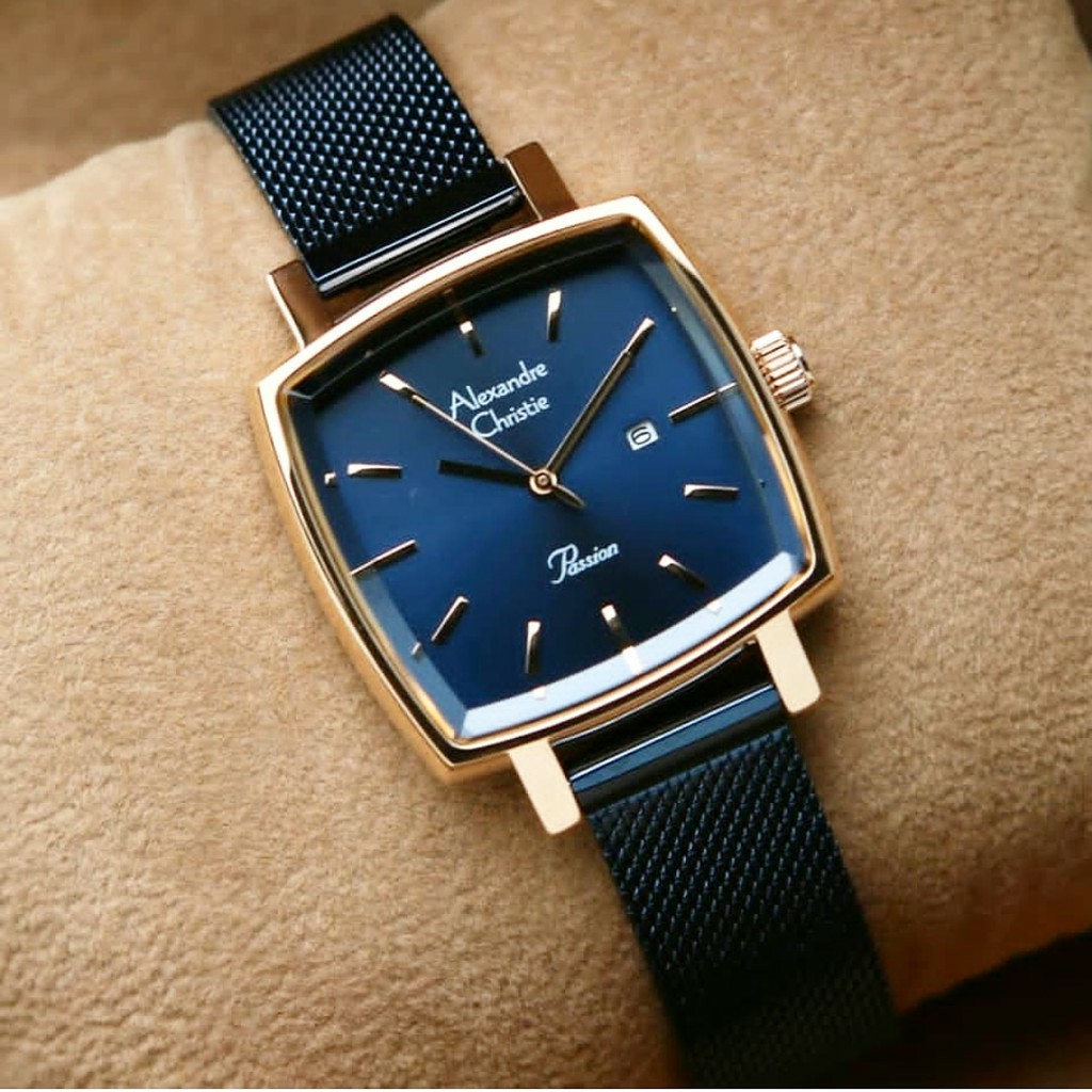 AC alexandre Christie AC 2849  wanita original stainless steel biru rose gold