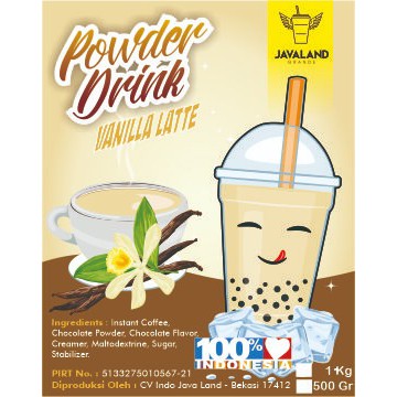 Javaland Bubuk Minuman Rasa Vanilla Late 1Kg - Regular Plain | Bubble Powder Drink Boba