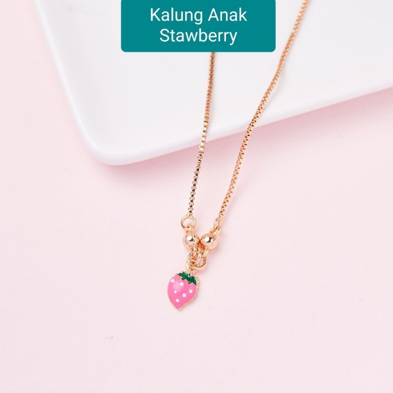 Kalung anak strawberry perhiasan xuping lapis emas