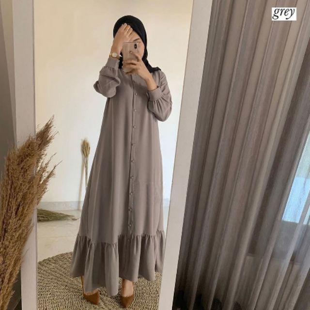 Bella Maxi Dress/Pakaian Wanita/Dress-GREY