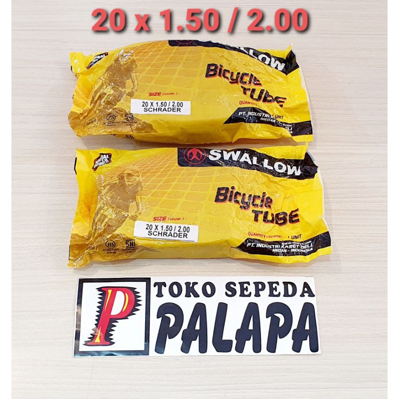 BAN DALAM SEPEDA SWALLOW UKURAN 20 × 1.50 / 2.00 AV SCHRADER